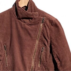 Blanc Noir Brown Corduroy Bomber Jacket